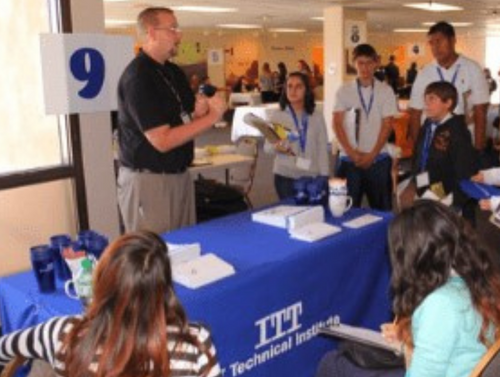 College booth at the TIA College & Career Fair