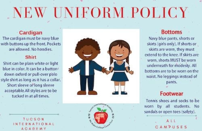 TIA students in school uniforms