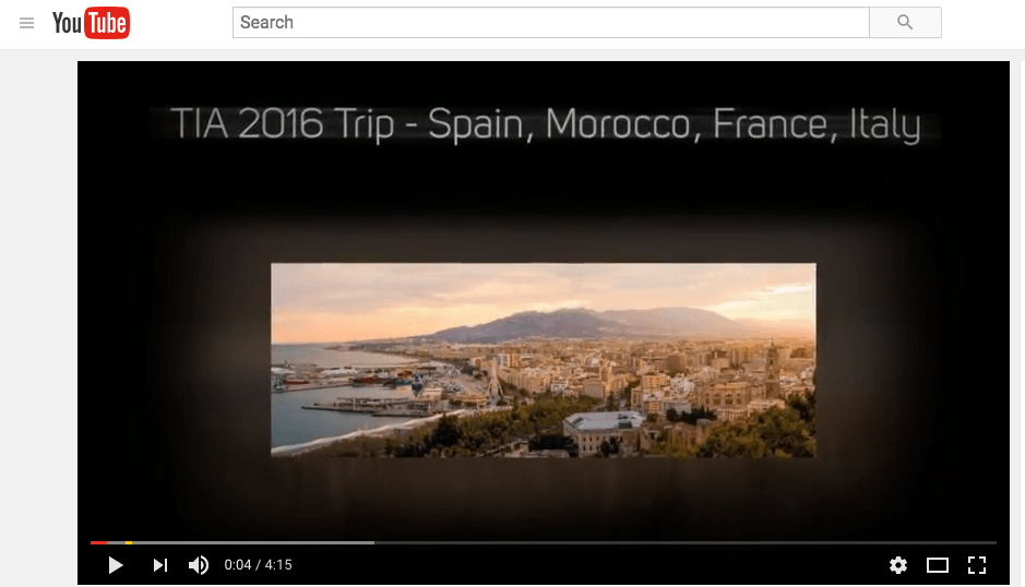 Video of TIA 2016 summer trip to Europe